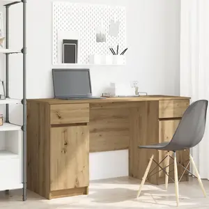 Comparateur de prix : vidaXL Bureau Vidaxl Artisan Chêne 140x49x76 Cm Bois D'ingénierie