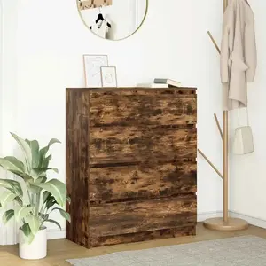 Comparateur de prix : vidaXL Buffet chêne fumé 80x35x99 cm bois d'ingénierie