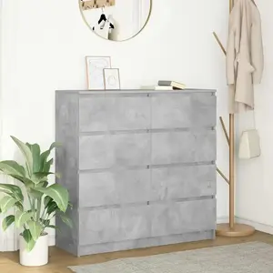 vidaXL Buffet gris béton 100x35x99 cm bois d'ingénierie pas cher