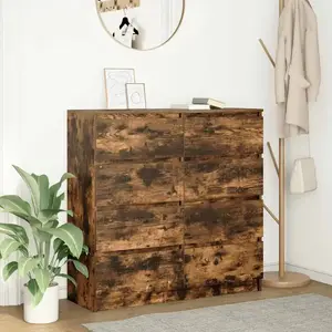 vidaXL Buffet chêne fumé 100x35x99 cm bois d'ingénierie pas cher