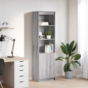 vidaXL Buffet haut sonoma gris 50x35x180 cm bois d'ingénierie pas cher