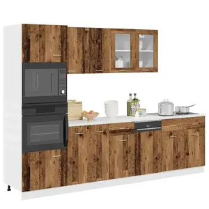 Comparateur de prix : vidaXL Ensemble d'armoires de cuisine 7 pcs vieux bois