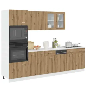 Comparateur de prix : vidaXL Ensemble d'armoires de cuisine 7 pcs chêne artisanal