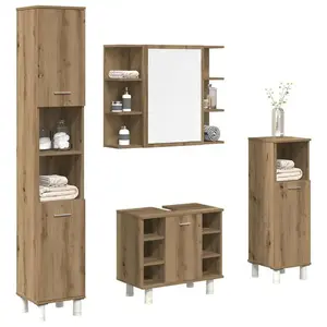 vidaXL Ensemble de meubles salle de bain 4 pcs bois d'ingénierie pas cher