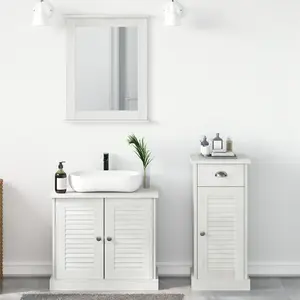 vidaXL Ensemble de mobilier de salle de bain 3 pcs Blanc antique pas cher