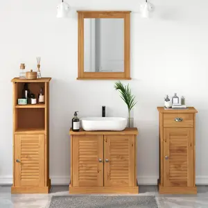 vidaXL Ensemble de mobilier de salle de bain 4 pcs marron miel pas cher