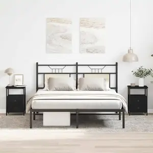 vidaXL Vidaxl Tables De Chevet 2 Pièces Chêne Noir 34 X 35,5 X 50 Cm B... pas cher