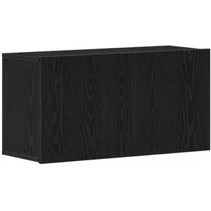 vidaXL Vidaxl Meuble Tv Chêne Noir 80x30x41 Cm Bois D'ingénierie pas cher
