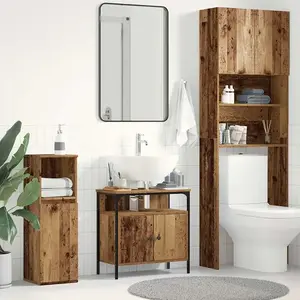 vidaXL Armoire lavabo de salle de bain vieux bois 60x30x60 cm pas cher