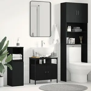 vidaXL Armoire lavabo de salle de bain chêne noir 60x30x60 cm pas cher