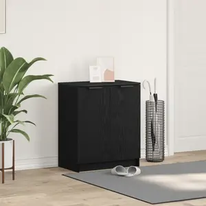 Comparateur de prix : vidaXL Cabinet à chaussures avec étagère Chêne noir 59 x 35 x 70 cm