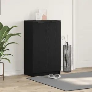 Comparateur de prix : vidaXL Cabinet à chaussures avec étagère Chêne noir 59 x 35 x 100 cm