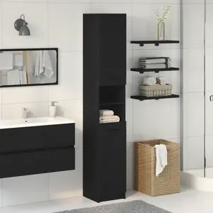 Comparateur de prix : vidaXL Meuble De Salle De Bain En Chêne Noir Vidaxl - 32x34x188,5 Cm