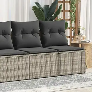 Comparateur de prix : vidaXL Salon de jardin 4 pcs avec coussins gris clair polyrotin acacia
