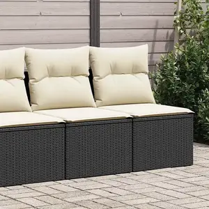Comparateur de prix : vidaXL Salon de jardin avec coussins 2 pcs noir résine tressée acacia