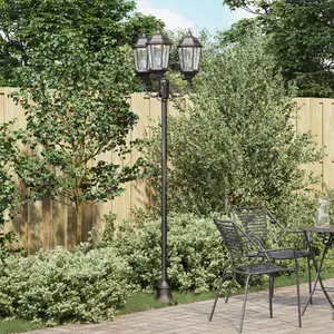 Comparateur de prix : vidaXL Poteau de lumière de jardin vidaXL 3 lampes E27 Bronze 220 cm Aluminium