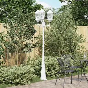 Comparateur de prix : vidaXL Vidaxl Lampadaire Jardin Blanc Aluminium 61 X 53 X 235 Cm