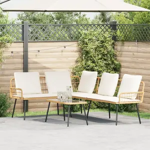 vidaXL Ensemble de canapé de jardin 2 pcs Naturel polyrotin pas cher