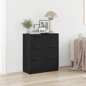 vidaXL Buffet En Chêne Noir Vidaxl 60x30x70 Cm En Bois D'ingénierie