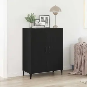 vidaXL Buffet chêne noir 69,5x34x90 cm bois d'ingénierie pas cher