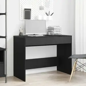 Comparateur de prix : vidaXL Bureau chêne noir 101x50x76,5 cm Bois d'ingénierie