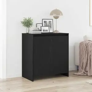 vidaXL Buffet Chêne noir 70x41x75 cm Bois d'ingénierie pas cher
