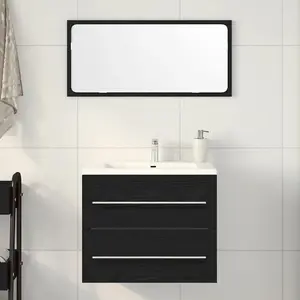 Comparateur de prix : vidaXL Meuble de salle de bain avec lavabo chêne noir 60x38,5x48 cm