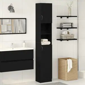 vidaXL Armoire de salle de bain chêne noir 32x25,5x190 cm pas cher