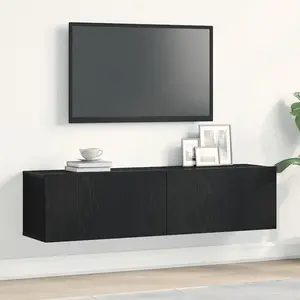 vidaXL Meuble TV chêne noir 120x30x30,5 cm bois d'ingénierie pas cher