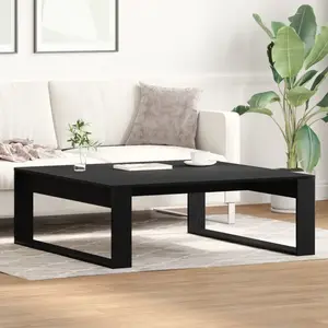 vidaXL Table basse Chêne noir 100 x 100 x 35 cm Bois d'ingénierie pas cher