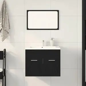 vidaXL Ensemble de meubles salle de bain 2 pcs chêne noir pas cher