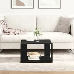 vidaXL Table Basse Vidaxl Noir Chêne 85x55x31 Cm Bois D'ingénierie pas cher