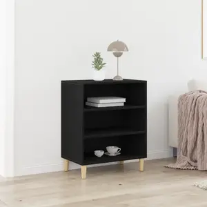vidaXL Buffet Vidaxl Noir En Chêne 57x35x70 Cm En Bois D'ingénierie