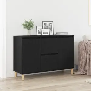 vidaXL Buffet Vidaxl Noir Chêne 101x35x60 Cm Bois Reconstitué pas cher