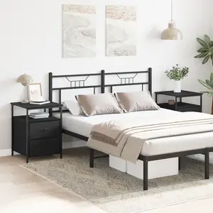 vidaXL Cabinet de chevet 2 pcs Chêne noir 34 x 35,5 x 50 cm pas cher
