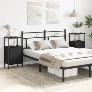 vidaXL Cabinet de chevet 2 pcs Chêne noir 41 x 31 x 80 cm pas cher