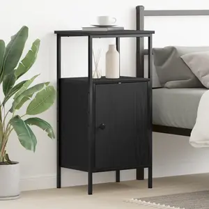 vidaXL Cabinet de chevet Chêne noir 41 x 31 x 80 cm Bois d'ingénierie pas cher
