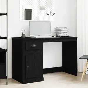 Comparateur de prix : vidaXL Bureau avec porte Chêne noir 50 x 115 x 75 cm Bois d'ingénierie