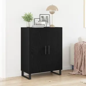 vidaXL Buffet Vidaxl Noir Chêne 69,5x34x90 Cm Bois D'ingénierie pas cher