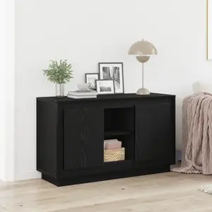 vidaXL Buffet Vidaxl Chêne Noir 102x35x60 Cm En Bois D'ingénierie pas cher