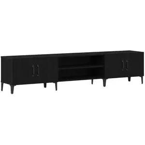 vidaXL Meuble Tv Vidaxl Noir Chêne 180x31,5x40 Cm Bois D'ingénierie pas cher