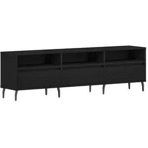 Comparateur de prix : vidaXL Meuble Tv Vidaxl Chêne Noir 150x30x44,5 Cm Bois D'ingénierie