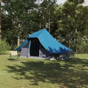 vidaXL Vidaxl Tente Familiale Tipi Bleue 10 Personnes Étanche pas cher