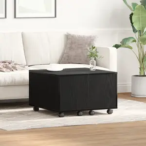 vidaXL Table Basse Vidaxl Chêne Noir 60x60x38 Cm En Bois Aggloméré pas cher