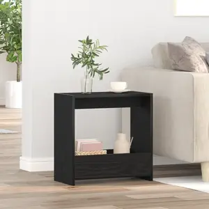 Comparateur de prix : vidaXL Table D'appoint Vidaxl En Chêne Noir 50x26x50 Cm En Bois D'ingénierie