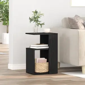 Comparateur de prix : vidaXL Table D'appoint Vidaxl En Chêne Noir 36x30x56 Cm En Bois D'ingénierie