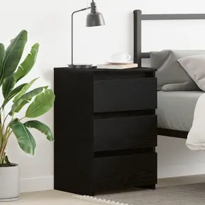 vidaXL Cabinet de chevet avec tiroir Chêne noir 40 x 35 x 62,5 cm pas cher