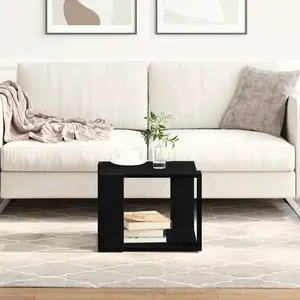 vidaXL Table Basse Vidaxl Chêne Noir 40x40x30 Cm Bois Reconstitué pas cher