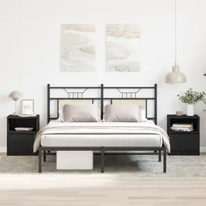 vidaXL Cabinet de chevet avec tiroir 2 pcs Chêne noir 40 x 40 x 50 cm pas cher