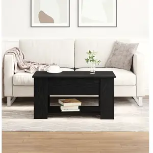 vidaXL Table basse Chêne noir 79 x 49 x 41 cm Bois d'ingénierie pas cher